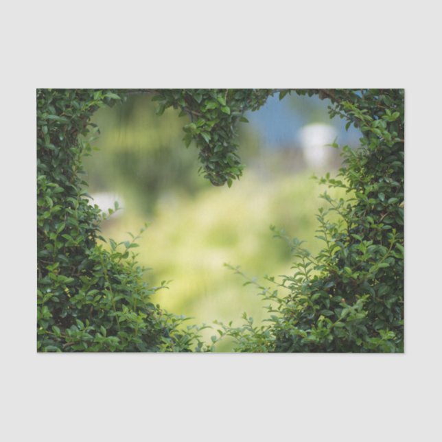 Grünes Topiary Heart Seidenpapier (Vorderseite)