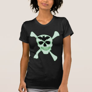 Grünes Totenkopf-Und-Kreuzknochen-T-Shirt T-Shirt