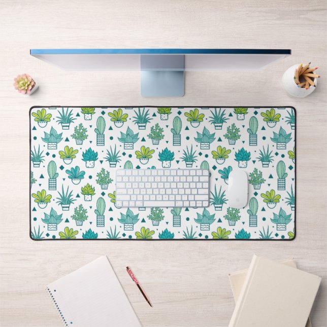 Grünes und blaues Aquarellmuster Schreibtischunterlage (Büro 1)