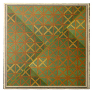 Grünes und blaues geometrisches Abstrakt Fliese