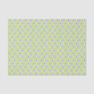 Grünes und blaues Ikat Diamant-Muster Seidenpapier