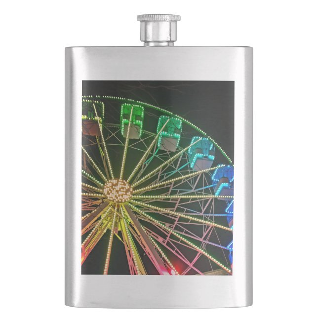 Grünes und blaues Riesenrad Flachmann (Vorderseite)