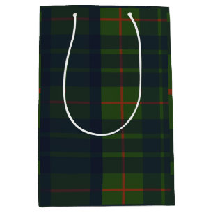 Grünes und blaues Tartan-Karo Mittlere Geschenktüte