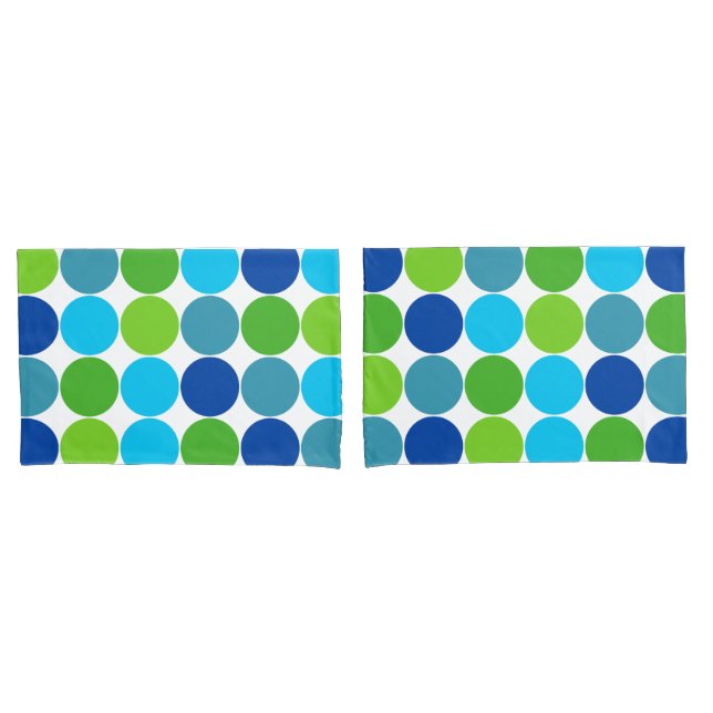 Grünes und blaues Tupfen-Muster Kissenbezug (Vorderseite-Set)