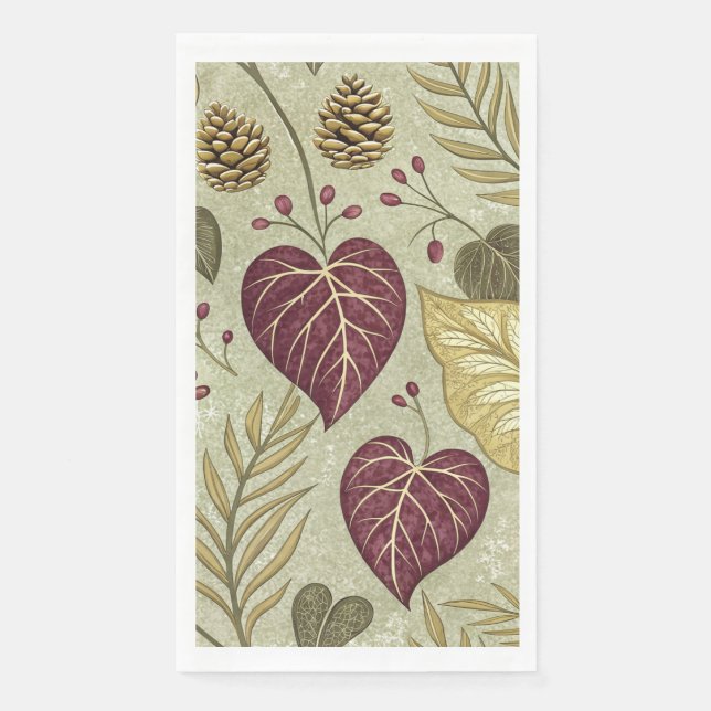 Grünes und braunes Herbst Serviette (Vorderseite)
