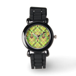 Grünes und braunes Muster Armbanduhr