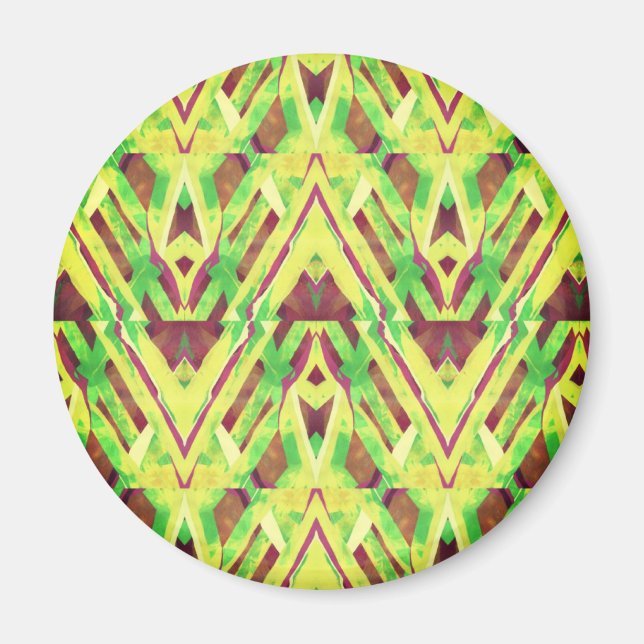 Grünes und braunes Muster Magnet (Vorne)