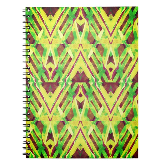 Grünes und braunes Muster Notizblock (Vorderseite)