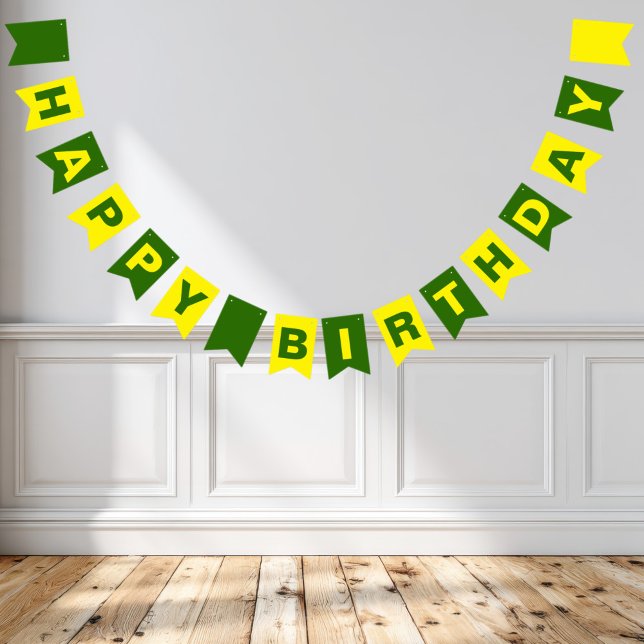 Grünes und gelbes alles Gute zum Geburtstag Wimpelkette (Von Creator hochgeladen)