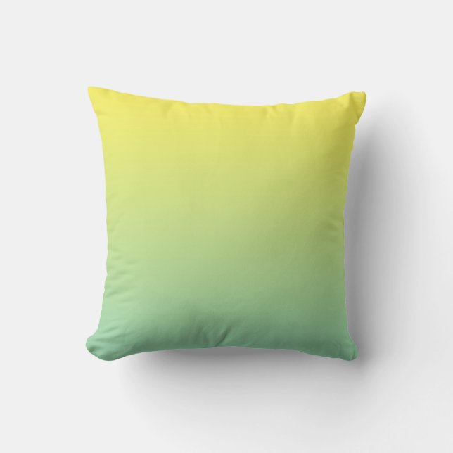"Grünes und gelbes Ombre" Kissen (Vorderseite)