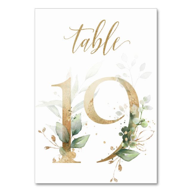 Grünes und goldenes Blattwerk, Tabelle 19, Tischnu Tischnummer (Vorderseite)