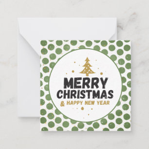 Grünes und goldenes Frohe Weihnachten Mitteilungskarte