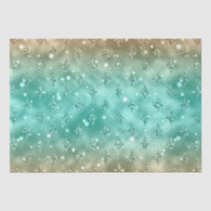 Grünes und goldenes Ombre-Glitter-Himmelsmuster Seidenpapier