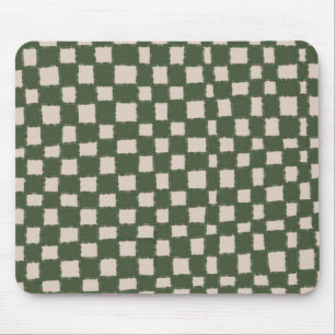 Grünes und graues Schachbrettmuster Stylisch  Mousepad