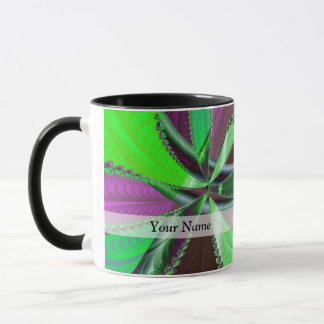 Grünes und lila Fraktal Tasse