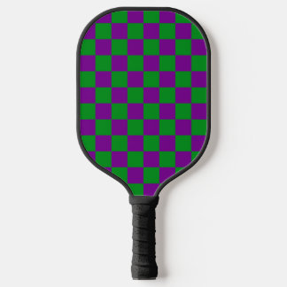 GRÜNES UND LILA MARDI GRAS ÜBERPRÜFT PATTERIUM PICKLEBALL SCHLÄGER