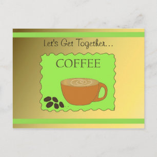 Grünes und Mocha-Kaffeedesign Postkarte