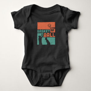 Grünes und oranges Basketball-Schönes-Design Baby Strampler