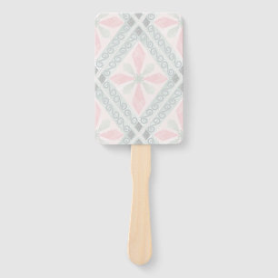 Grünes und rosa pastellfarbenes Diamantmuster Fächer