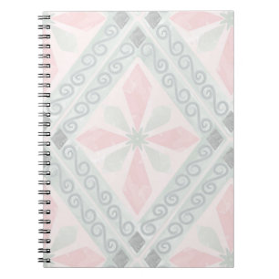 Grünes und rosa pastellfarbenes Diamantmuster Notizblock