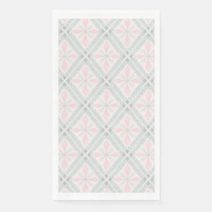 Grünes und rosa pastellfarbenes Diamantmuster Serviette