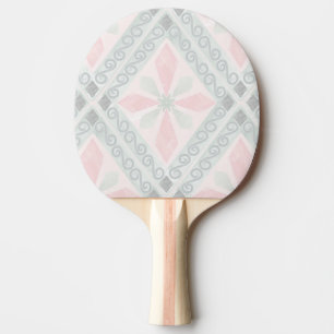 Grünes und rosa pastellfarbenes Diamantmuster Tischtennis Schläger