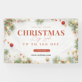Grünes und rotes minimalistisches Weihnachts-Angeb Banner
