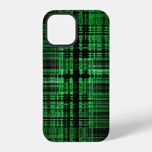 Grünes und schwarzes Matrixmuster Case-Mate iPhone 12 Hülle (Rückseite)