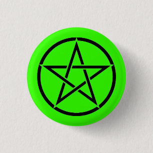 Grünes und schwarzes Pentagramm Pentagramm Abzeich Button