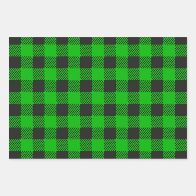 Grünes und Schwarzes St. Patrick's Day Wrapping Pa Geschenkpapier Set (Vorderseite)
