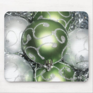 'Grünes und silbernes Funkeln'-Mauspad Mousepad