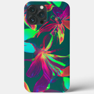 Grünes und violettes Blumenmuster Case-Mate iPhone Hülle