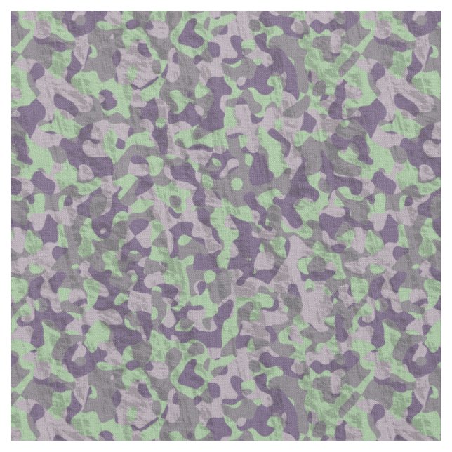 grünes und violettes Tarnmuster abstrakt Stoff (Nahaufnahme)