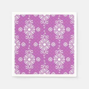 Grünes und weißes Daisy-Blumenmuster Papier Napkin Serviette