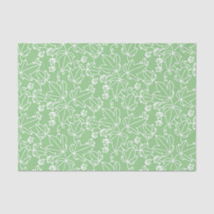 Grünes und weißes Efeu-Blatt-Blumenmuster Seidenpapier