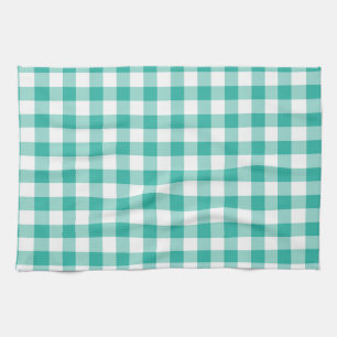 Grünes und weißes Gingham-Karo-Muster Geschirrtuch