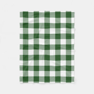 Grünes und weißes Gingham-Muster Fleecedecke