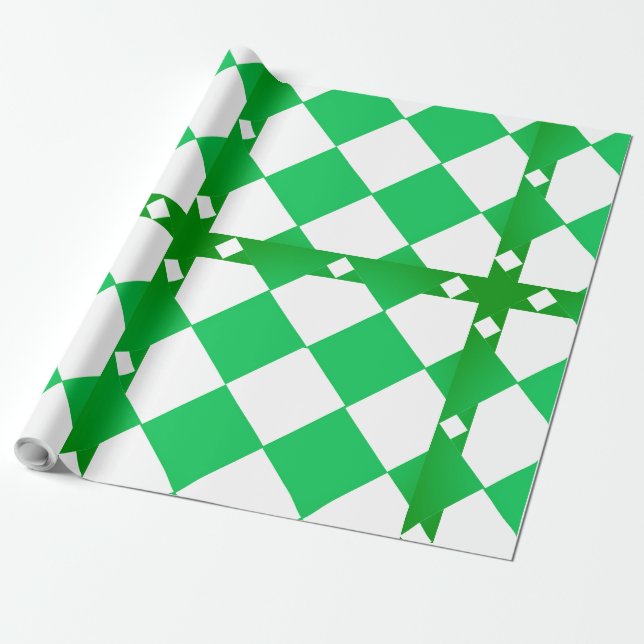 Grünes und weißes, großes Karton-Muster Geschenkpapier (Ungerollt)