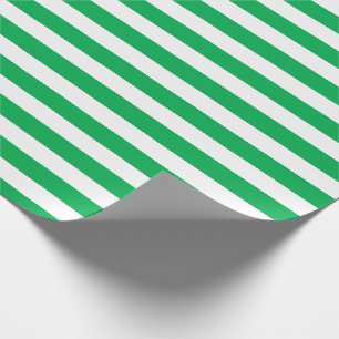 Grünes und weißes Streifen-Muster Geschenkpapier