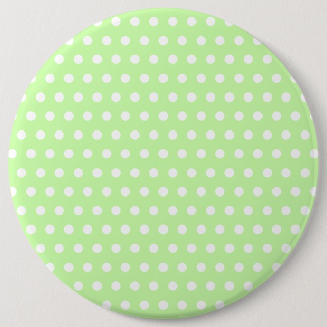 Grünes und weißes Tupfen-Muster. Spotty. Button (Vorderseite)