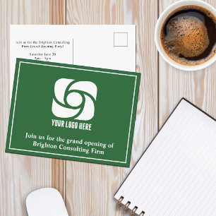 Grünes Unternehmenswerbungsgeschäft-Logo Postkarte