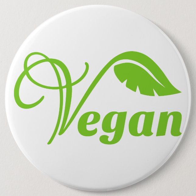 Grünes veganes Logo Button (Vorderseite)
