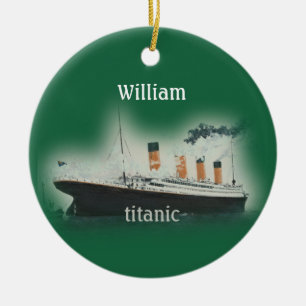 Grünes Vintage-Titanic-Schiff Keramik-Ornament Keramik Ornament