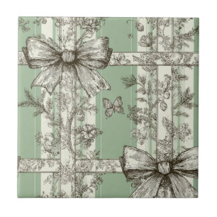 Grünes Vintage-Toile-Band Fliese