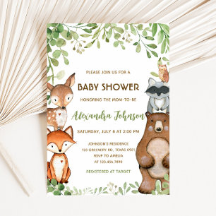 Grünes Wald-Baby-Shower-Einladung Einladung