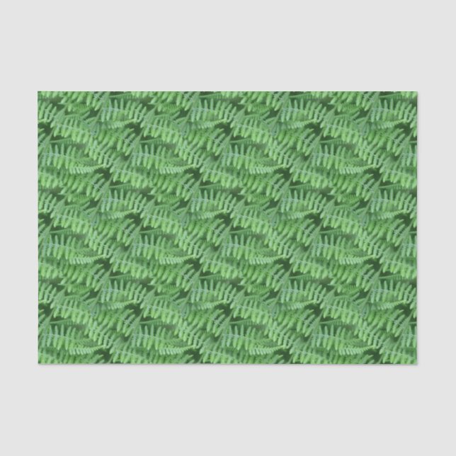 Grünes Waldland Ferns Muster Natur Seidenpapier (Vorderseite)