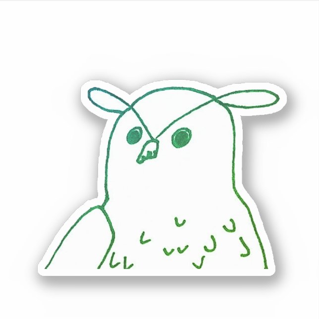 Grünes Waldvogelvogel Aufkleber (Vorderseite)