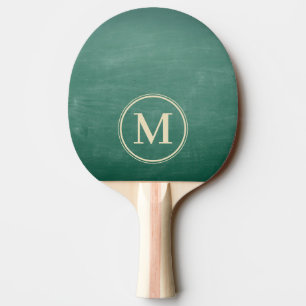 Grünes Wandtafel-Monogramm Tischtennis Schläger