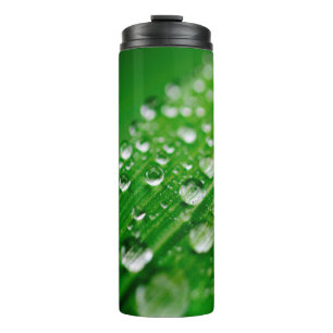 Grünes Wasserblatt Thermosbecher