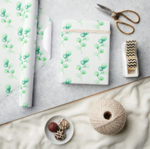 Grünes Wasserfarben-Blattmuster Geschenkpapier